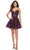 La Femme 31769 - Sheer Lace Bodice Cocktail Dress Cocktail Dresses 00 / Dark Berry