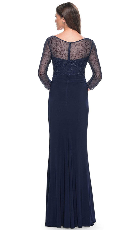 La Femme 31777 - Illusion V-Neck Rhinestone Formal Dress