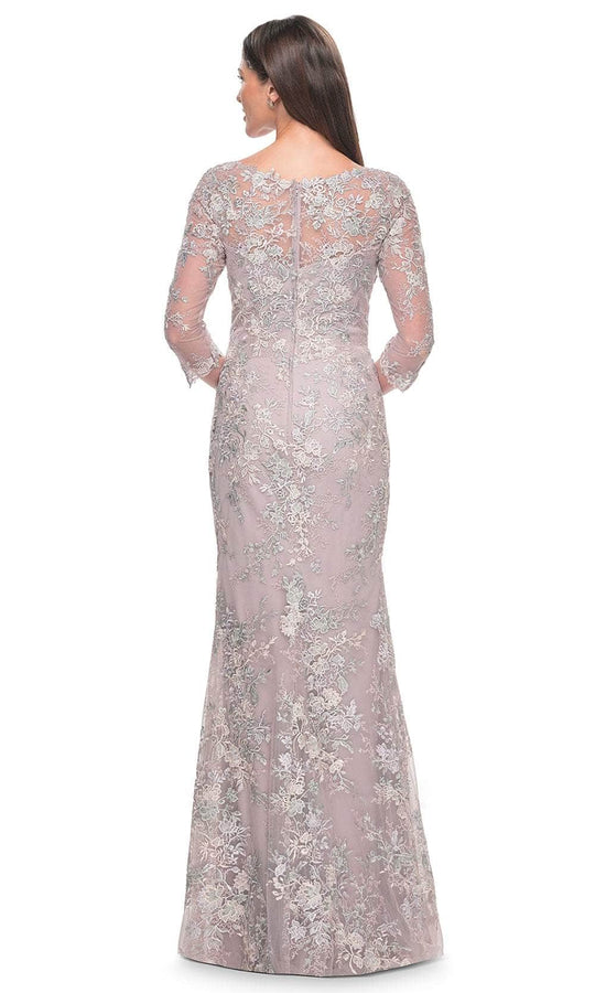 La Femme 31804 - Embroidered Scoop Neck Evening Dress