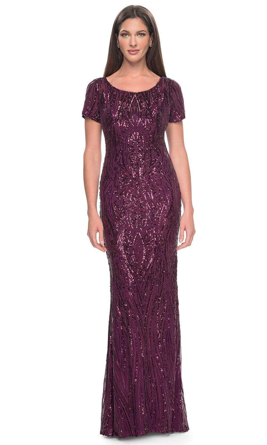 La Femme 31852 - Scoop Neck Sequin Evening Dress