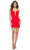 La Femme 31876 - Ladder Strap Plunge Short Dress Cocktail Dresses 00 / Red