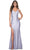 La Femme 31878 - V-Neck Jersey Prom Dress Special Occasion Dress 00 / Light Periwinkle