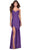 La Femme 31878 - V-Neck Jersey Prom Dress Special Occasion Dress 00 / Royal Purple