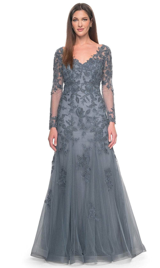 La Femme 31887 - V-Neck Beaded Formal Dress