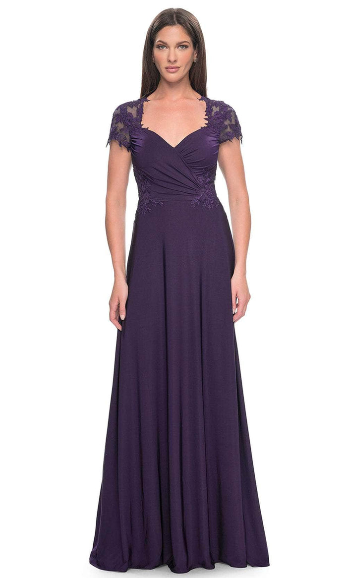 La Femme 31906 - Sweetheart A-Line Formal Dress Mother of the Bride Dresses 4 / Eggplant