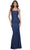 La Femme 31919 - Straight-Across Jersey Prom Dress Evening Dresses 00 / Navy