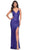 La Femme 31929 - Beaded Net Tie-Open Back Prom Dress Evening Dresses 00 / Royal Blue