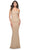 La Femme 31932 - Spaghetti Strap Beaded Prom Dress Evening Dresses 00 / Nude