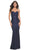 La Femme 31945 - Rhinestone Detailed Prom Dress Prom Dresses 00 / Navy