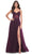 La Femme 31970 - Ruched Tulle Prom Dress Special Occasion Dress 00 / Dark Berry