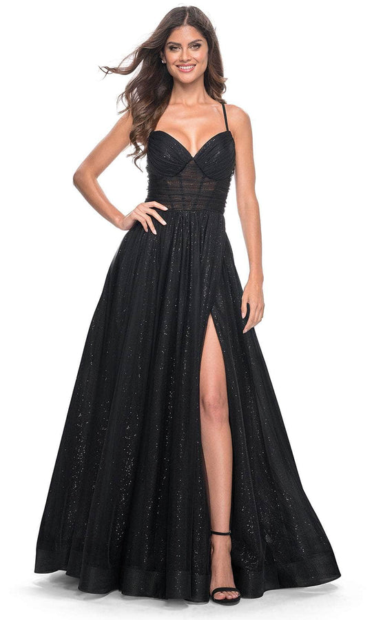 La Femme 31986 - Sequined Sleeveless V-Neck Prom Dress