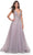La Femme 31995 - Plunging V-Neck Sequin Tulle Prom Gown Evening Dresses