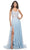 La Femme 31996 - Floral Festooned Prom Dress Evening Dresses 00 / Light Blue
