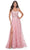 La Femme 31996 - Floral Festooned Prom Dress Evening Dresses 00 / Pink