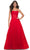 La Femme 32017 - Ruched Illusion Prom Dress Evening Dresses 00 / Red