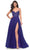 La Femme 32020 - Beaded Illusion Prom Dress Evening Dresses 00 / Indigo