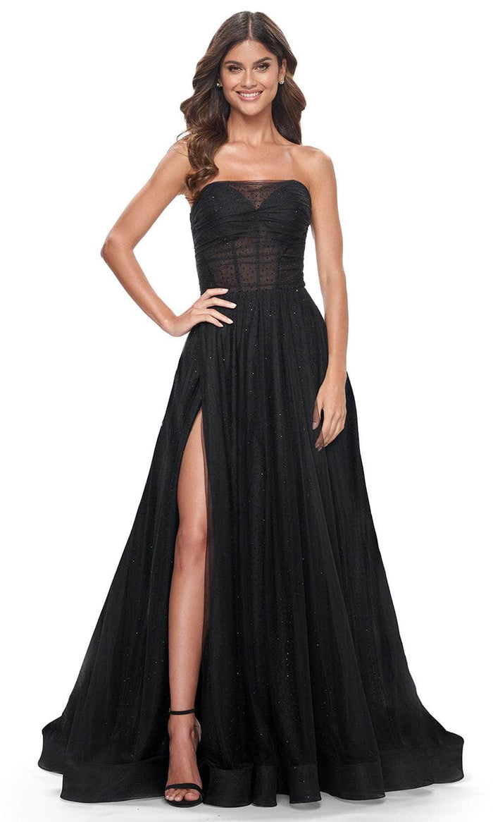 La Femme 32029 - Strapless A-Line Prom Gown Prom Dresses 00 / Black