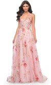 La Femme 32031 V-Neck Floral Sequin Prom Gown