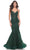 La Femme 32033 - Beaded Appliqued Mermaid Prom Dress Prom Dresses 00 / Dark Emerald