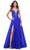 La Femme 32059 - Plunging Applique Prom Dress Evening Dresses 00 / Royal Blue