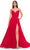La Femme 32130 - Ruched V-Neck Prom Dress Evening Dresses 00 / Red