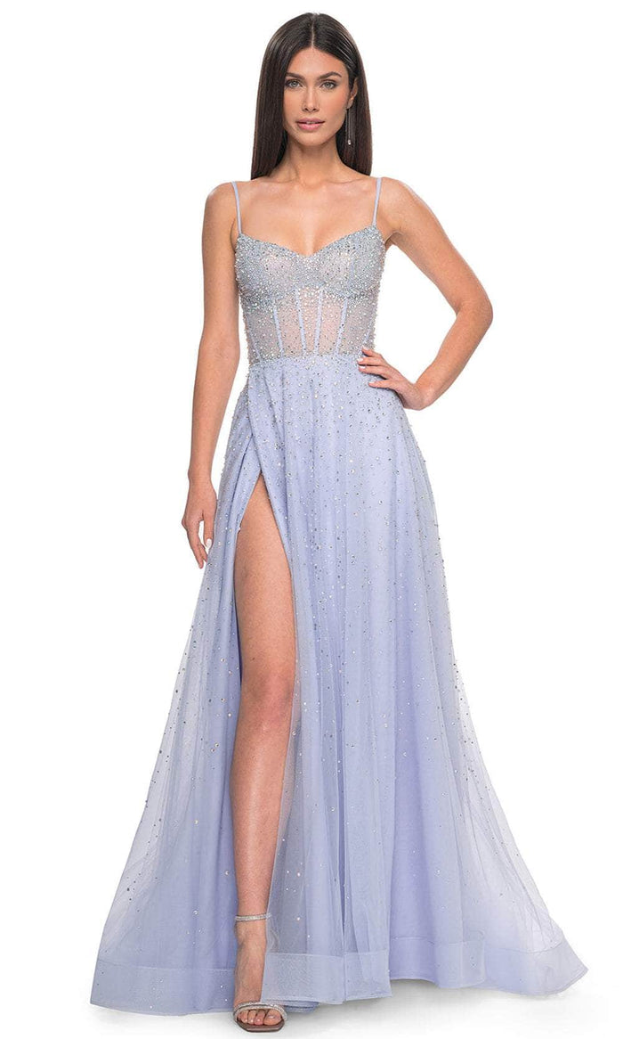 La Femme 32146 - Embellished A-Line Prom Dress Special Occasion Dress 00 / Light Periwinkle