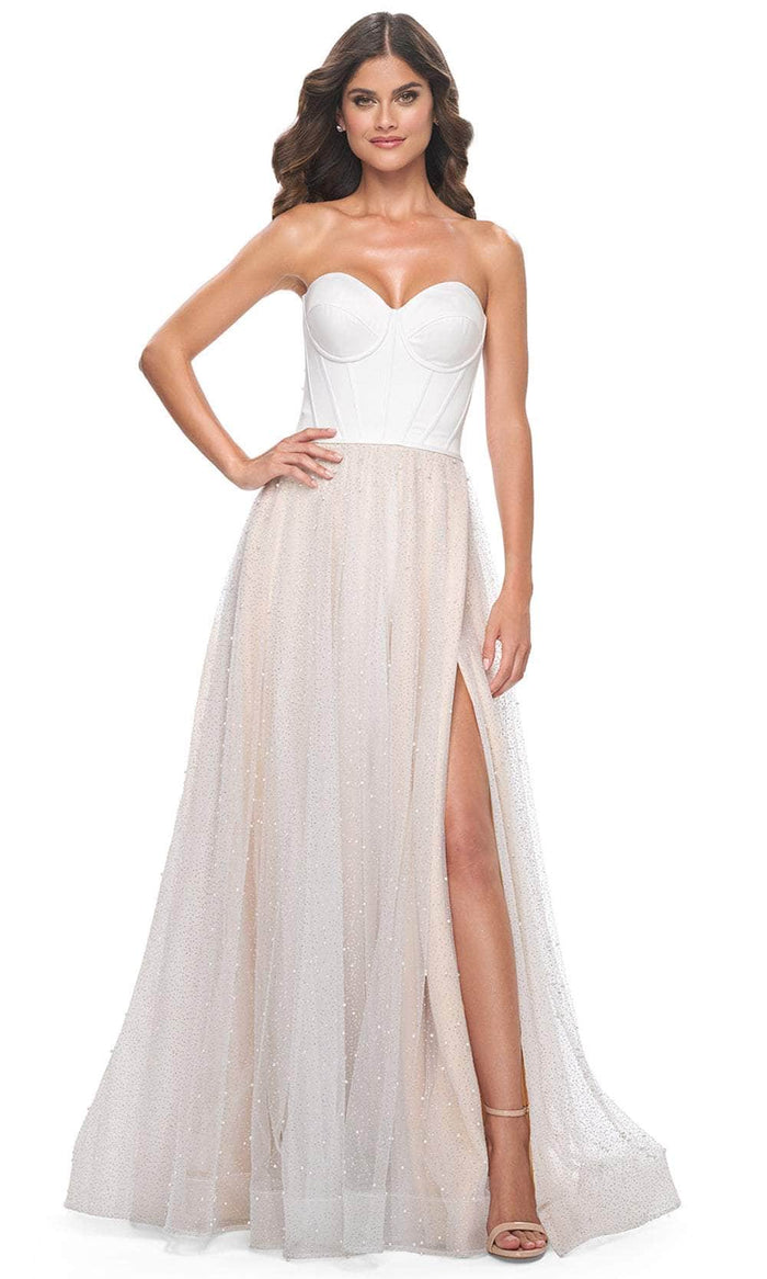 La Femme 32149 - Sweetheart Strapless Prom Gown Prom Dresses 00 / White/Nude