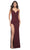 La Femme 32160 - Draped Sheath Prom Dress Evening Dresses 00 / Wine