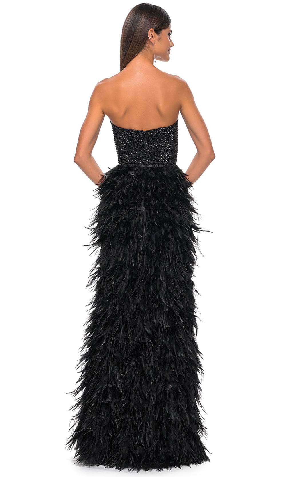 La Femme 32165 - Sweetheart Feather Skirt Prom Gown – Couture Candy