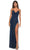 La Femme 32203 - Netted Sheath Prom Dress Prom Dresses 00 / Marine Blue