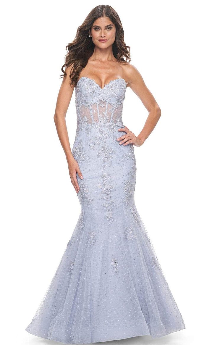 La Femme 32214 - Sweetheart Illusion Waist Prom Gown Prom Dresses 00 / Light Periwinkle