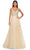 La Femme 32215 - V-Back Floral Appliqued Prom Gown Prom Dresses