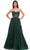 La Femme 32216 - Fishnet A-Line Prom Dress Special Occasion Dress 00 / Dark Emerald