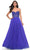 La Femme 32216 - Fishnet A-Line Prom Dress Special Occasion Dress 00 / Royal Blue