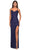 La Femme 32238 - Illusion Back Sheath Prom Gown Evening Dresses 00 / Navy