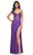 La Femme 32247 - Fishnet V-Neck Prom Dress Evening Dresses 00 / Royal Purple