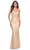 La Femme 32254 - Embroidered Corset Strapless Prom Gown Prom Dresses 00 / Light Gold