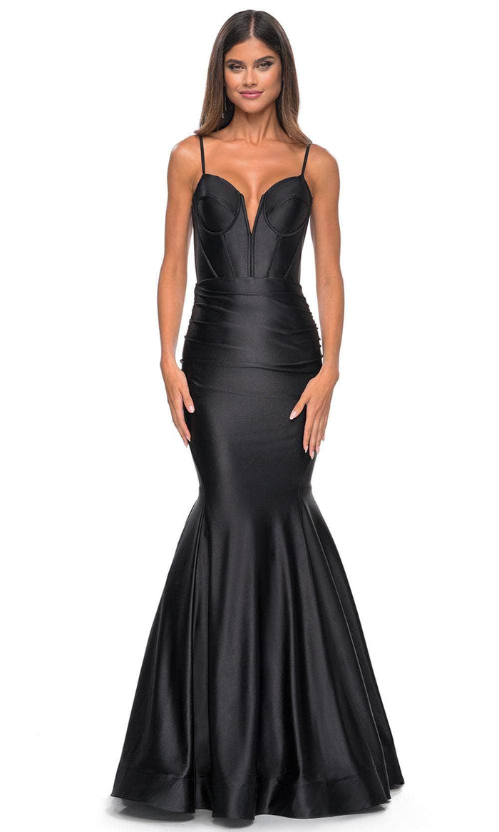 La Femme 32269 - Plunging Mermaid Prom Dress Evening Dresses 00 / Black