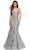 La Femme 32295 - Embroidered Sleeveless Mermaid Prom Gown Evening Dresses 00 / Silver