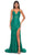 La Femme 32308 - V-Neck Lace-Up Back Prom Dress Evening Dresses 00 / Jade