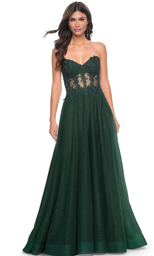 La Femme 32313 - Rhinestone Tulle Prom Dress