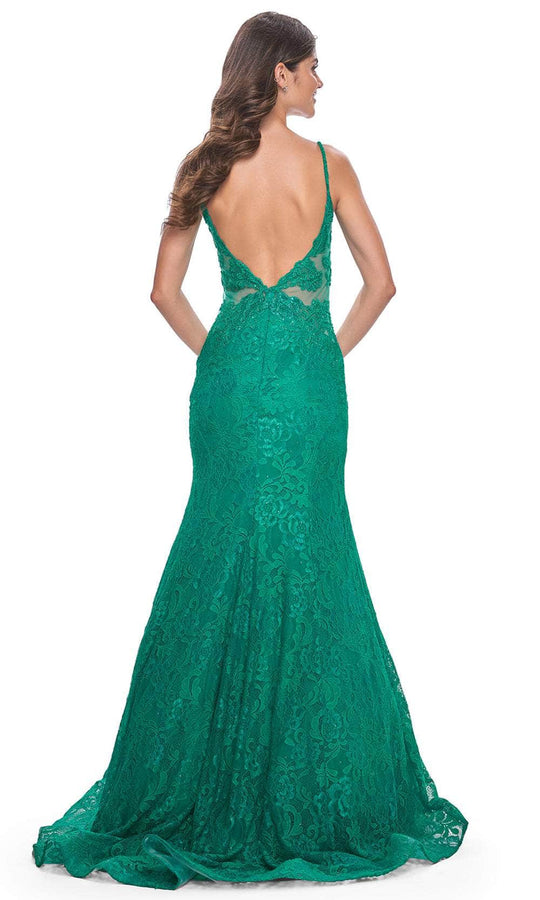 La Femme 32315 - V-Neck Lace Mermaid Prom Gown