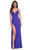 La Femme 32318 - Open Tie-Back Beaded Prom Gown Evening Dresses 00 / Royal Blue