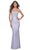La Femme 32322 - Fitted Lace Corset Bodice Prom Gown Evening Dresses 00 / Light Periwinkle