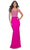 La Femme 32325 - Rhinestone Embellished Sleeveless Prom Dress Evening Dresses 00 / Hot Fuchsia