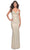 La Femme 32327 - Rhinestone Lace-Up Back Prom Gown Evening Dresses 00 / Nude