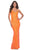 La Femme 32343 - Sleeveless Leaf Designed Prom Dress Evening Dresses 00 / Orange