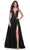 La Femme 32345 - Plunging V-Neck Rhinestone Embellished Prom Gown Evening Dresses