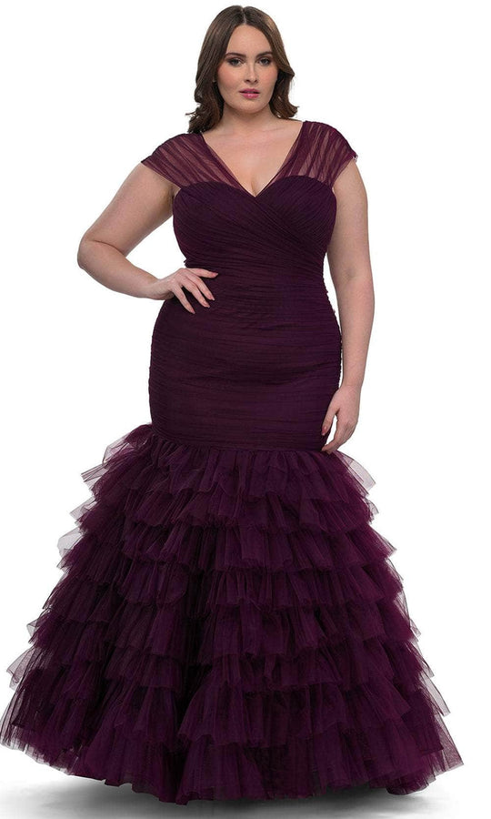 La Femme 32389 - Tiered Ruffle Mermaid Evening Gown