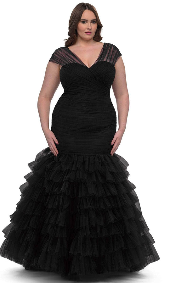 La Femme 32389 - Tiered Ruffle Mermaid Evening Gown